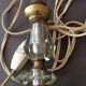 Faceted cut glass lamp base with brass base