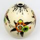 Art Deco vase Orchies, enamels on crackled background, stylised flowers