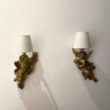 Pair of golden Puttis wall lights
