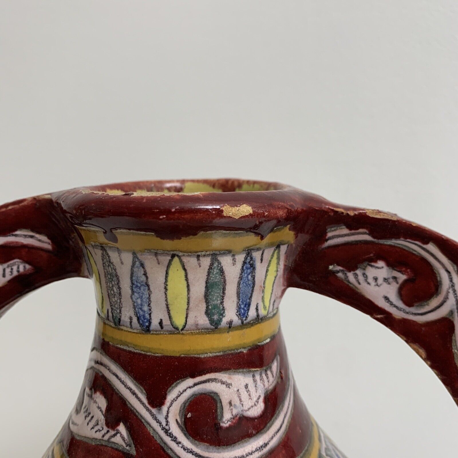 Ceramic handle vase Tunisia? TIssier? Nabeul? Ben Sedrine