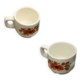 lot de 2 tasses céramique bohême chic floral vintage estampillées H