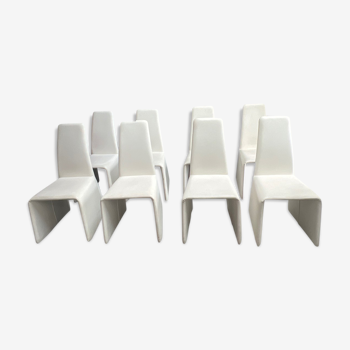 Lots 8 white leather chairs