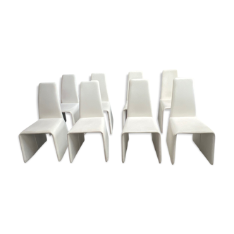 Lots 8 white leather chairs