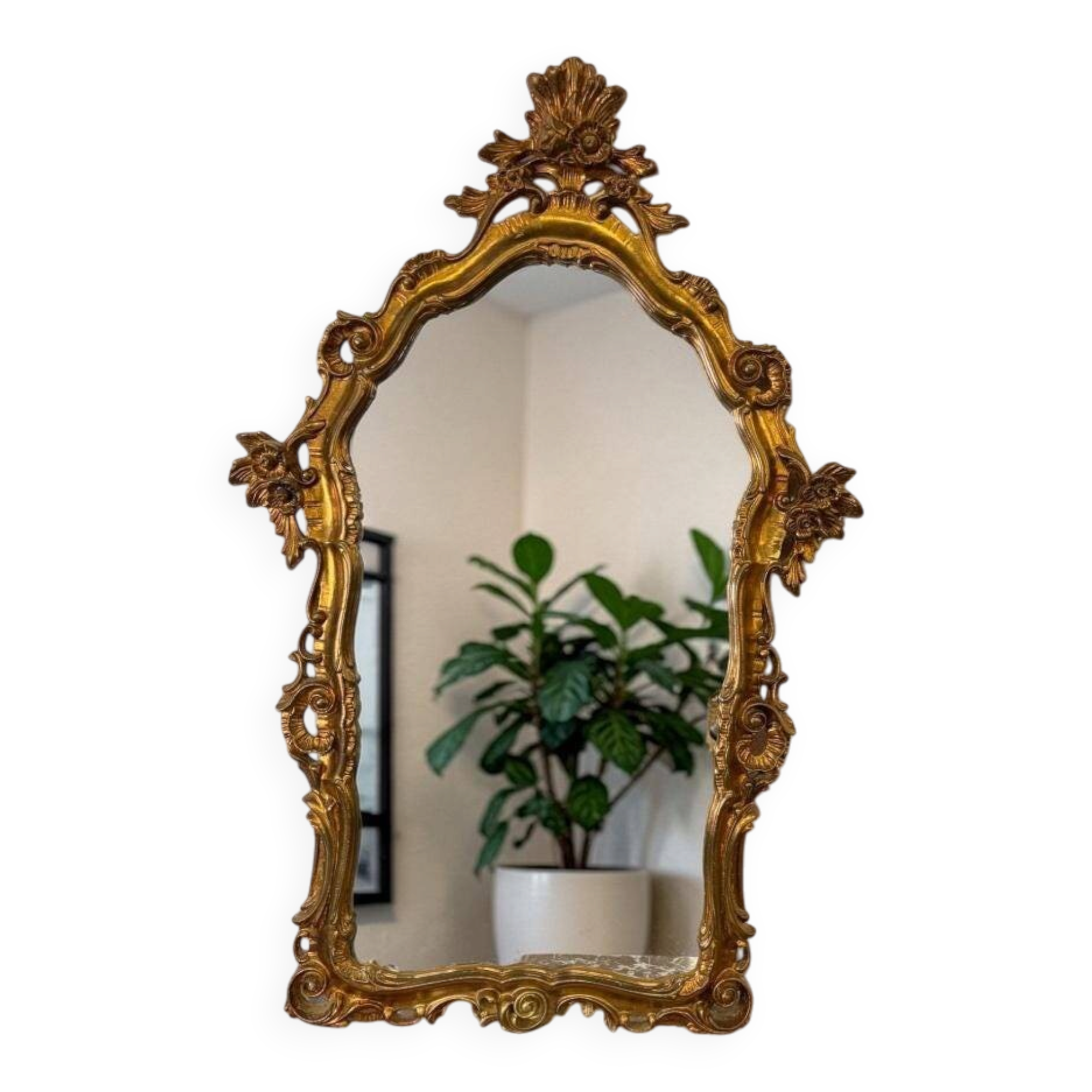Vintage gold baroque wall mirror