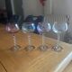 4 Murano crystal wine glasses
