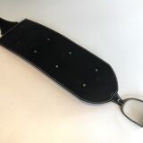 Leather wall-mounted magazine rack. Attributed to Jacques Adnet