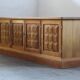 Vintage 1960/70s Danish Brutalist Light Oak Low Sideboard / Crezenda