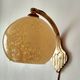 Art deco sconce, golden brass and yellow speckled Clichy glass globe