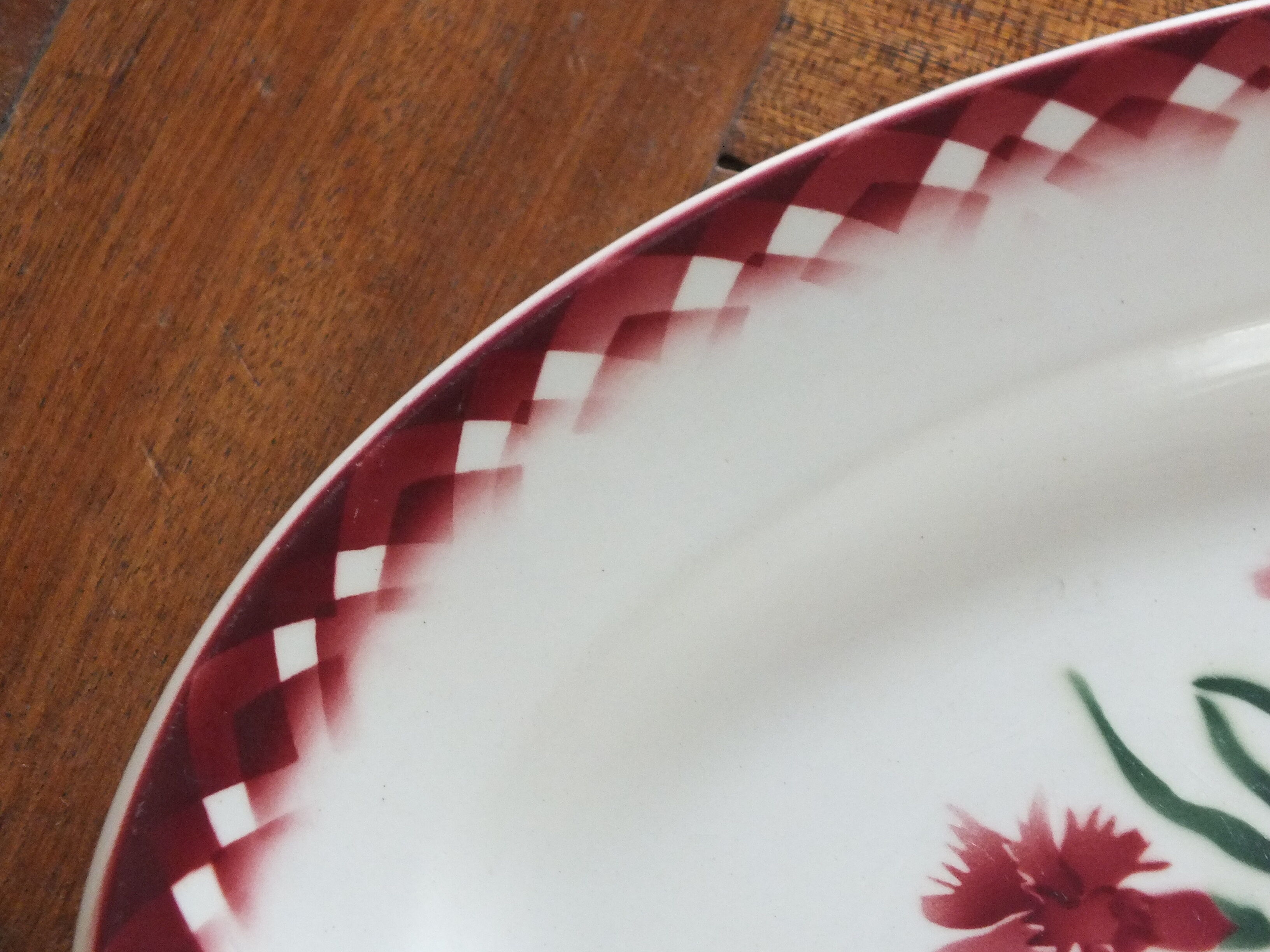 Oval dish 50s Digoin Sarreguemines Mignardise