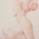 Barrera - Female Life Studies - Two Framed Drawings
