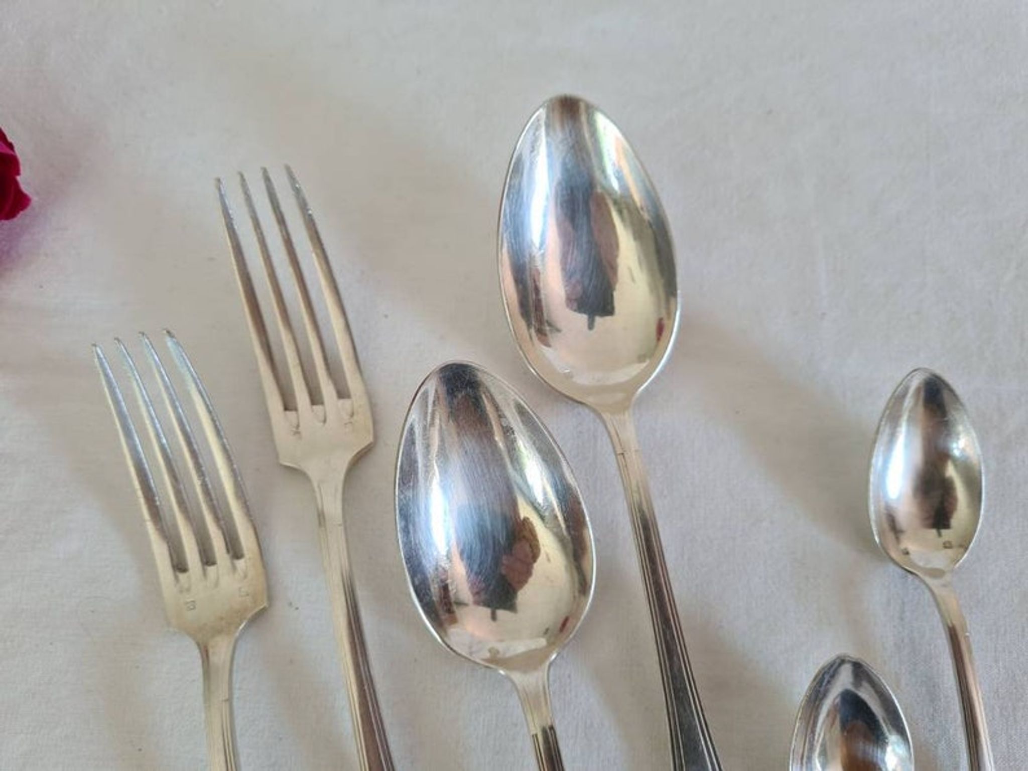 Housewife old cutlery in silver metal X12 people