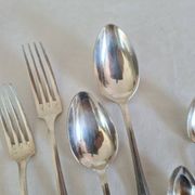 Housewife old cutlery in silver metal X12 people