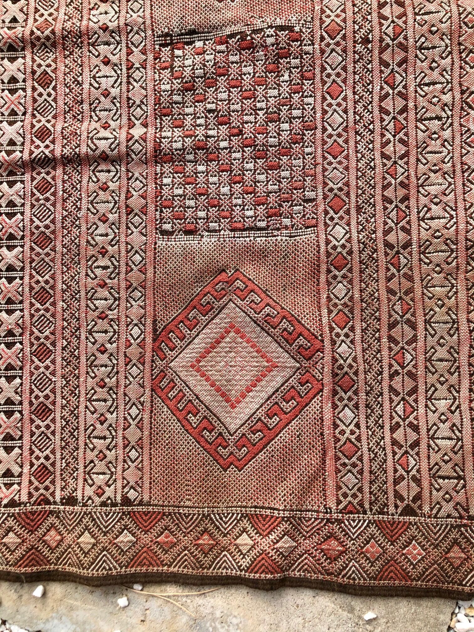Tapis kilim rouge 260x135cm