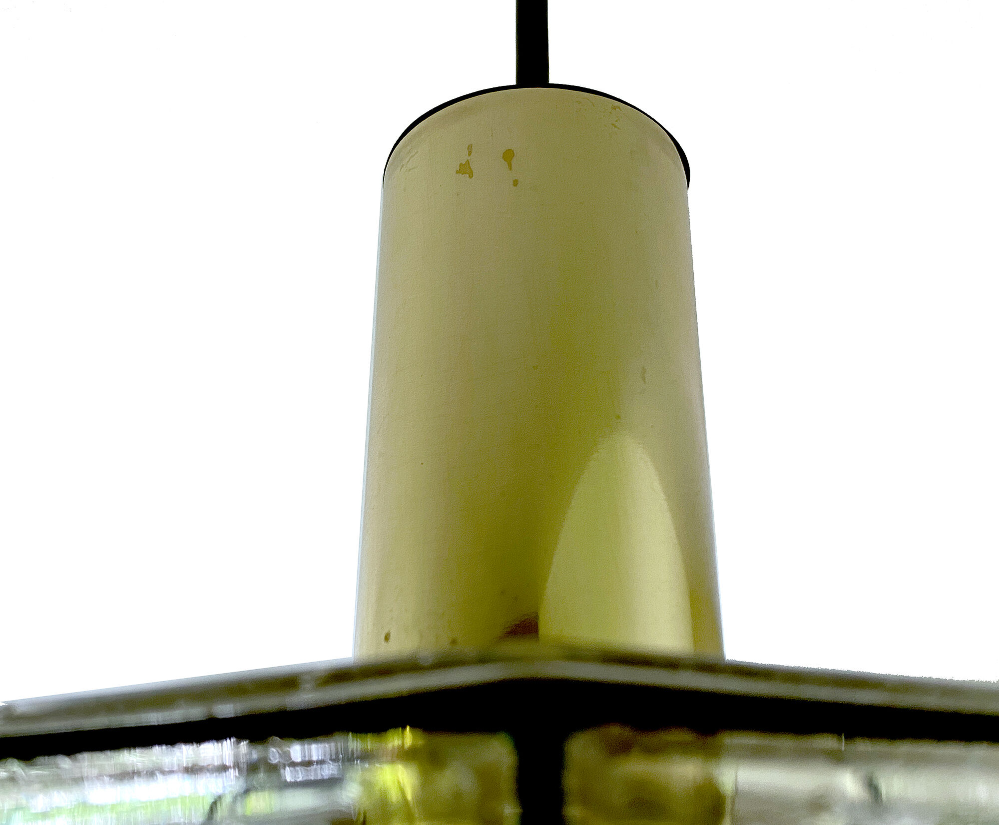 Pair of pendant lamps vintage limburg, glass & brass, 70s