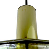 Pair of pendant lamps vintage limburg, glass & brass, 70s