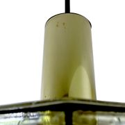 Pair of pendant lamps vintage limburg, glass & brass, 70s