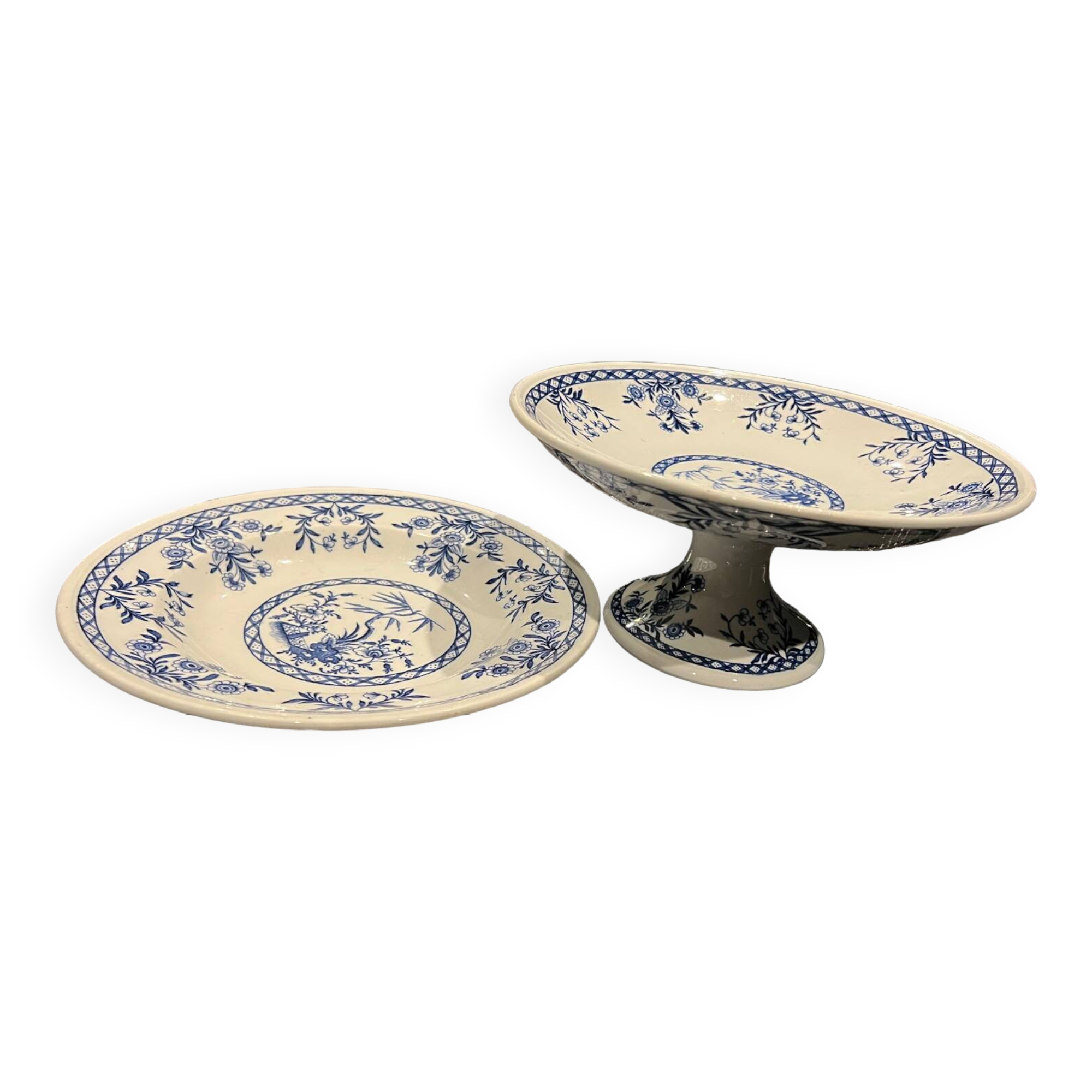 Luneville plate and compote dish