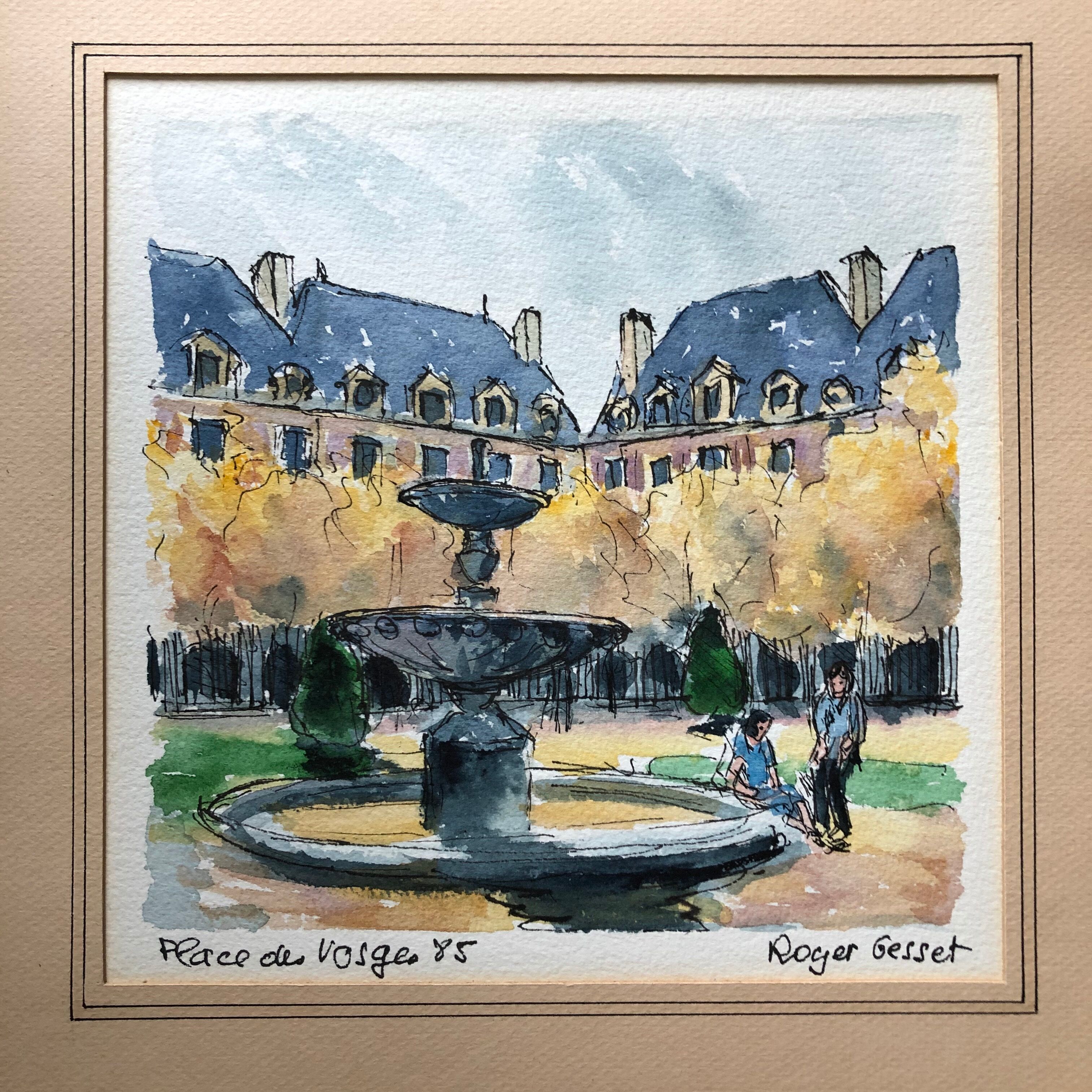 Aquarelle Place des vosges
