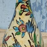 Iznik Turkey siliceous ceramic bottle with floral decoration 19th century
