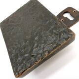 Rare Mid Century Solid Abstract Brutalist Bronze front Door Handle with key hole cover Germany 1960