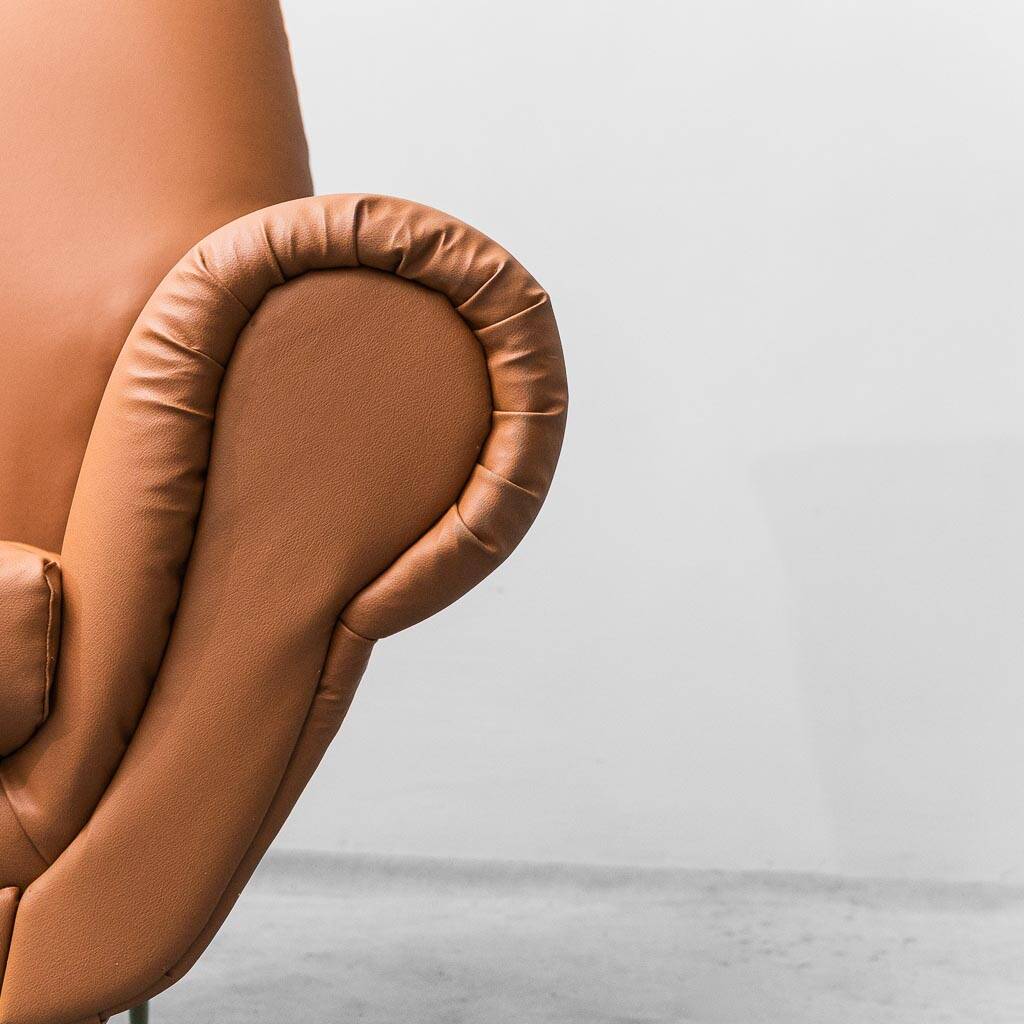 Poltrona in ecopelle gigi radice minotti anni ’50 vintage modernariato