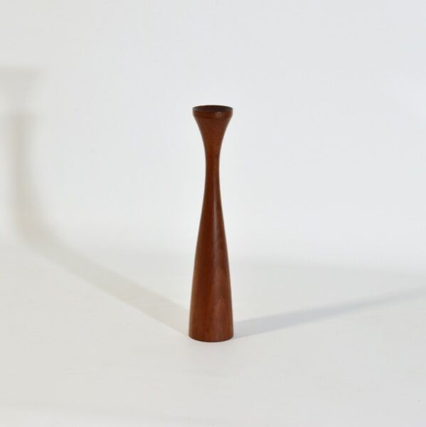 Scandinavian candle holder diabolo teak 1960