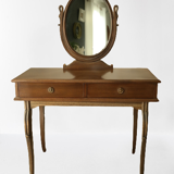 Art Deco style dressing table in mahogany gooseneck mirror