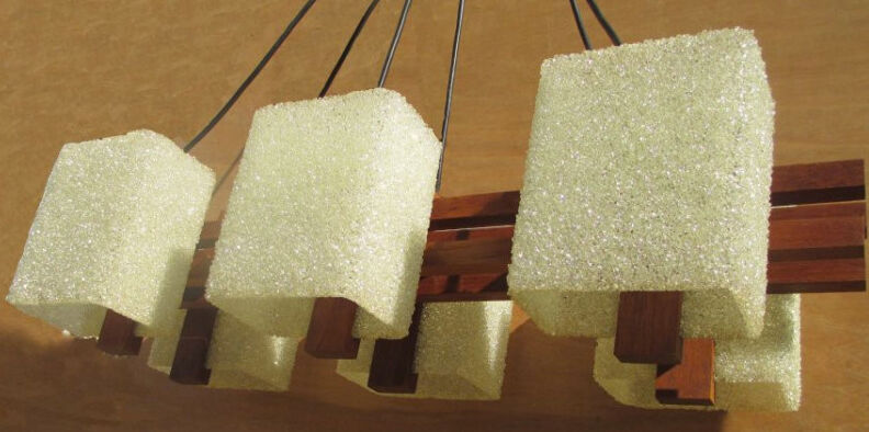 Scandinavian chandelier 6 lights 1960