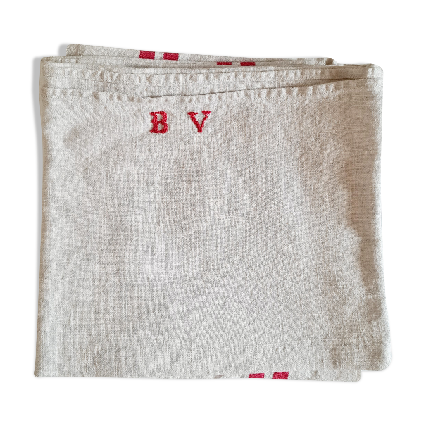 Set of 7 old linen tea towels