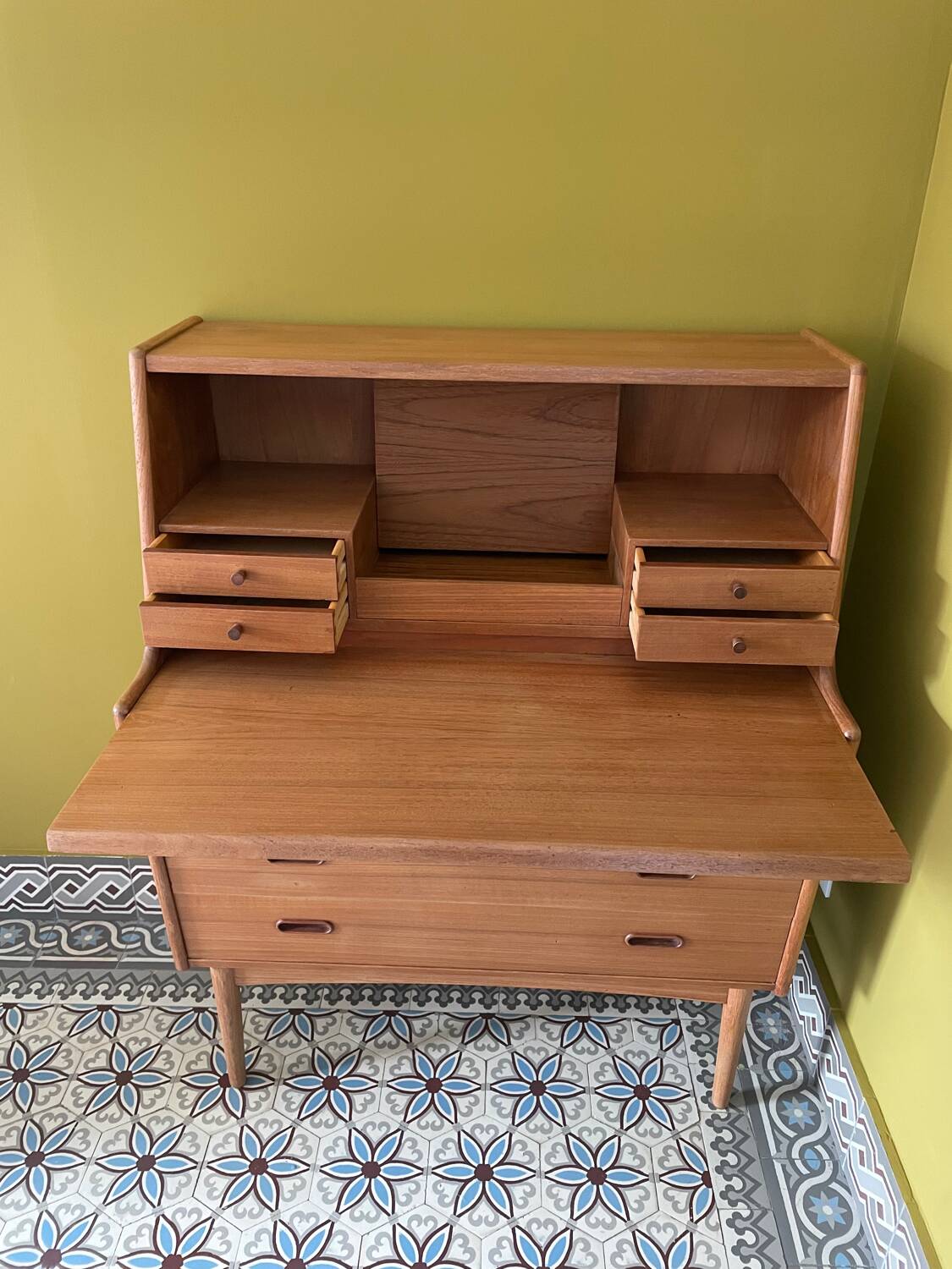 Scandinavian teak secretary – Arne Wahl Iversen – Denmark, 1960s