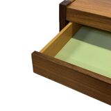 Vintage low sideboard with drawers 70's walnut veneer design