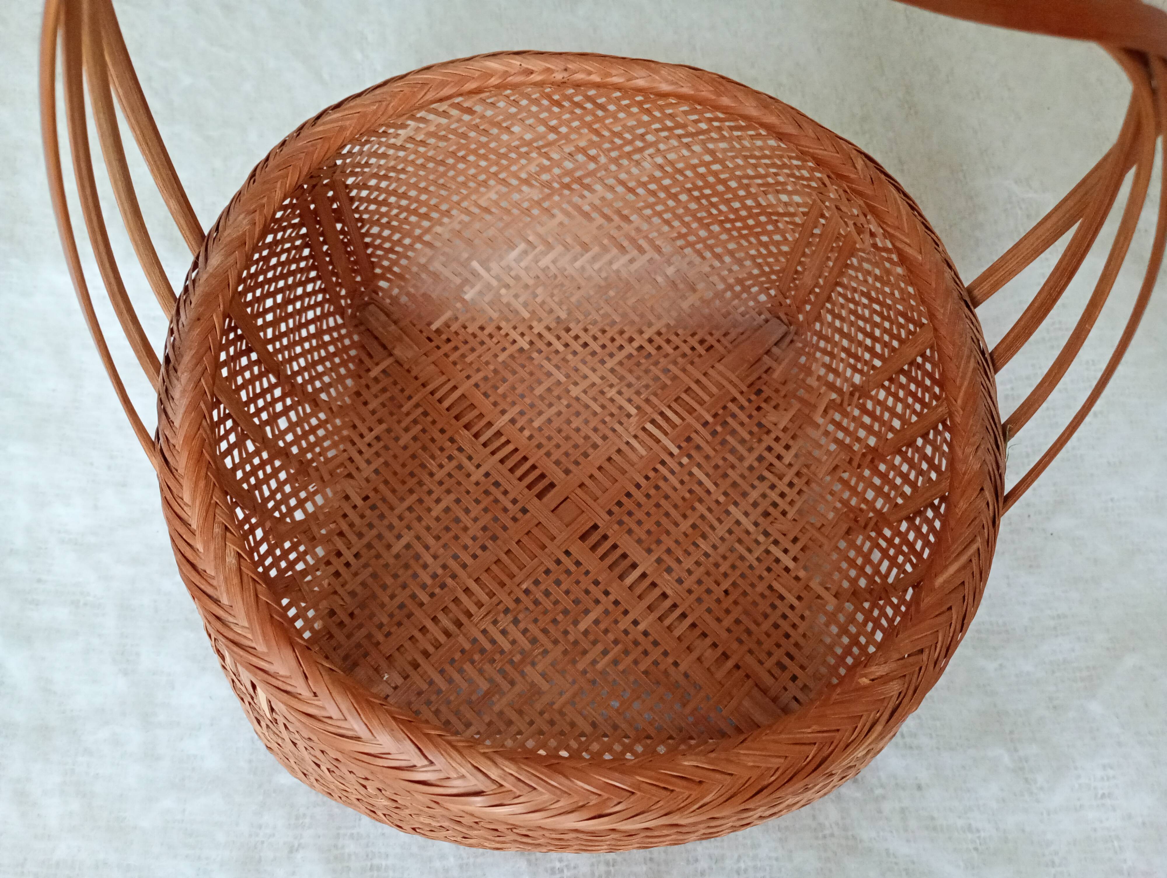 Asian woven bamboo basket