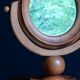 Miroir rond psyché de table en bois