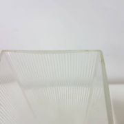 Candle holder, brown teak, clear glass, Denmark, 1960s.