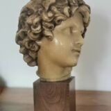 Wax head on “art deco” wooden base