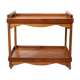 Wooden service with wheels, rolling trolley, rolling bar, wooden lounge furniture, vintage