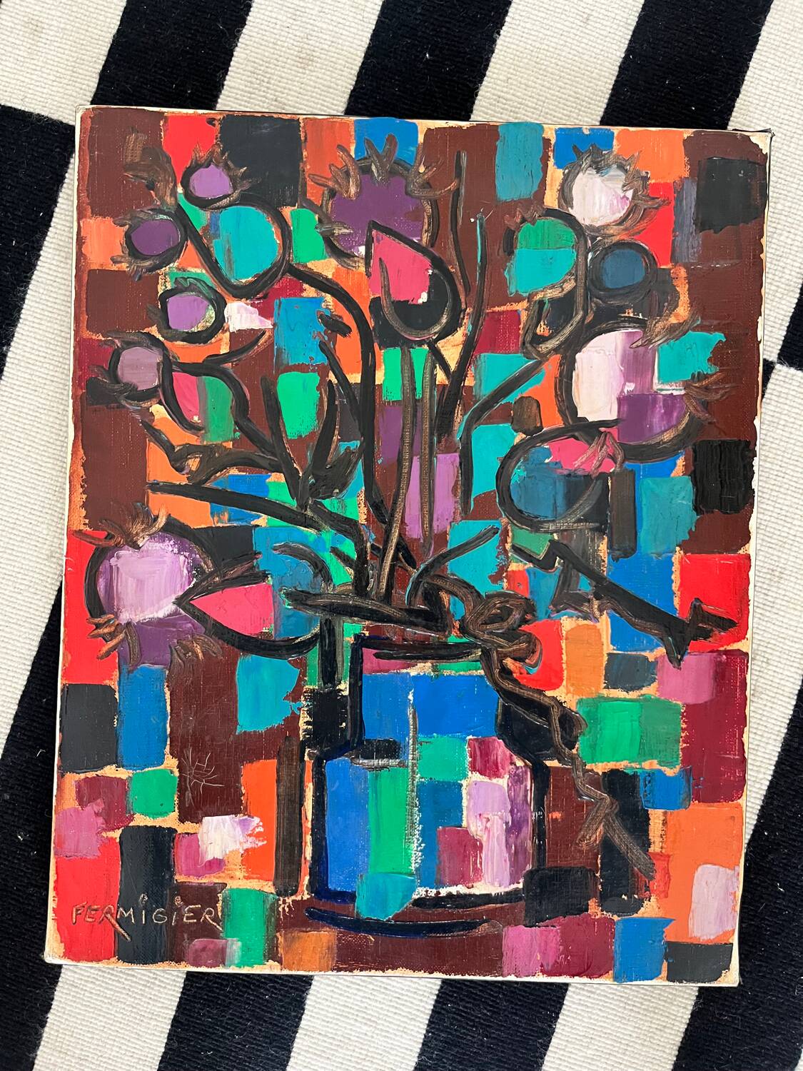 Colorful oil painting by Fermigier