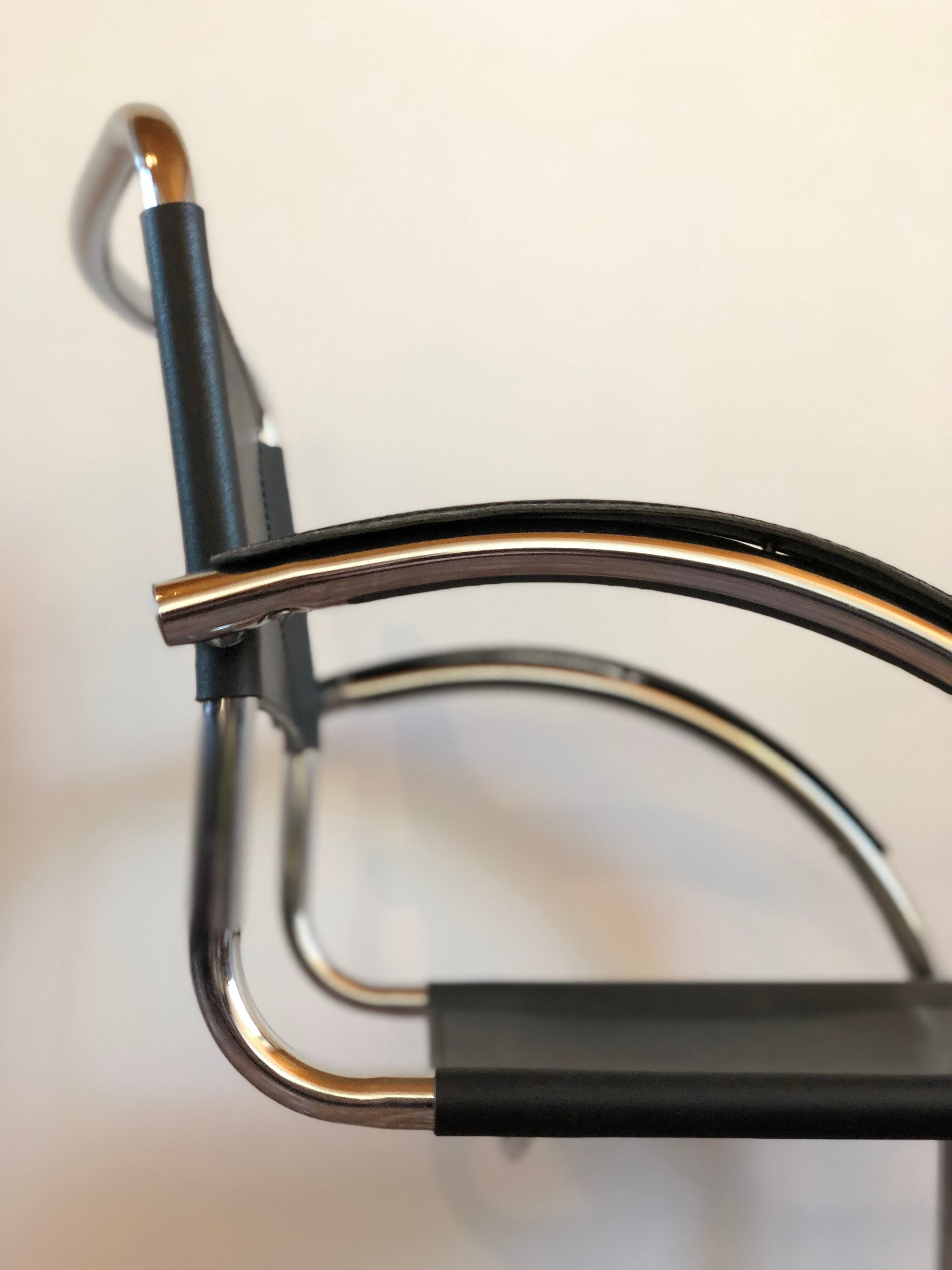 Italian leather and chrome chair