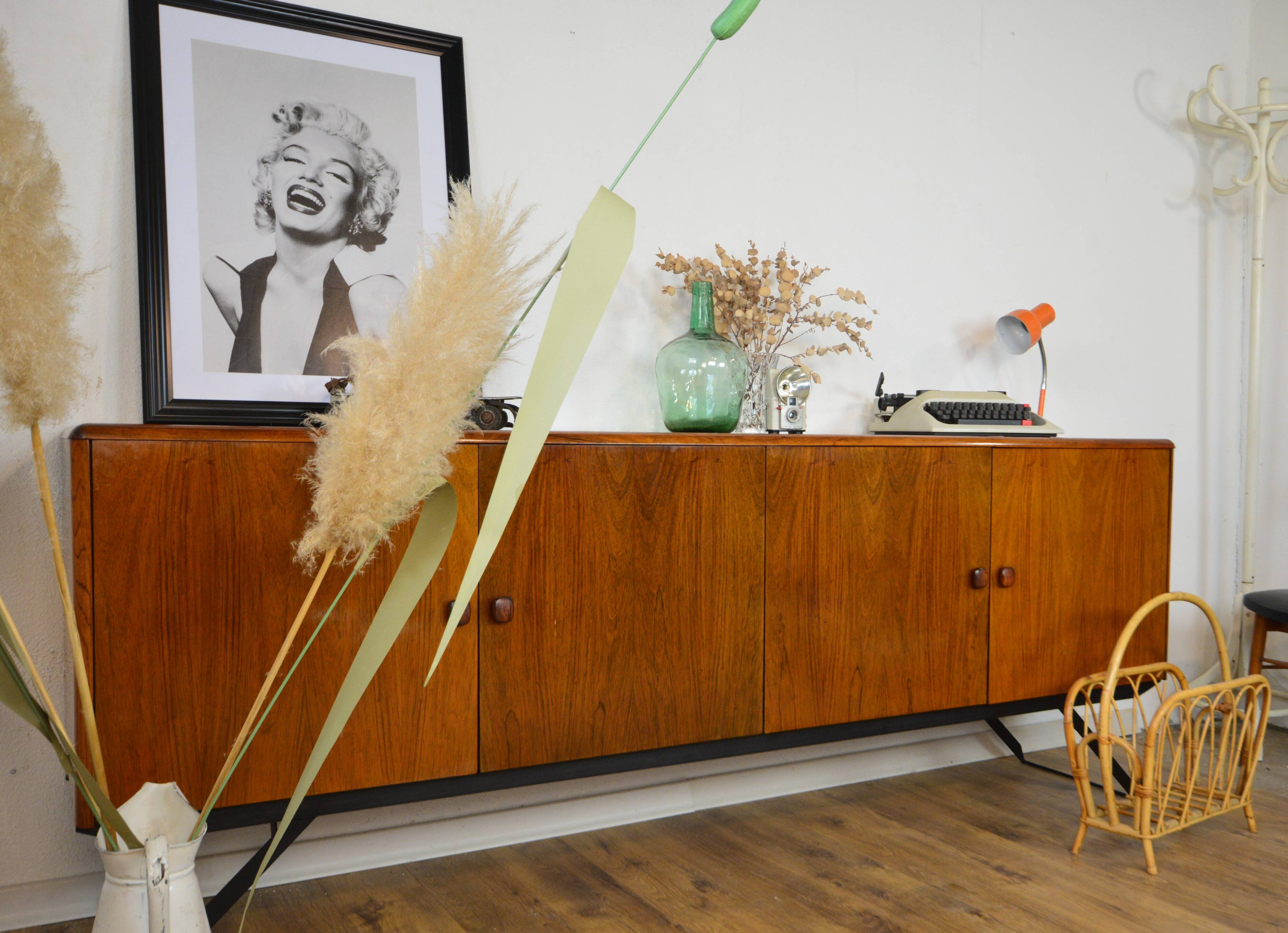 Scandian rosewood and metal sideboard
