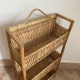 Vintage wicker wall shelf