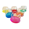 Set de 6 verres multicolores design culbuto fond arrondi 350 ml