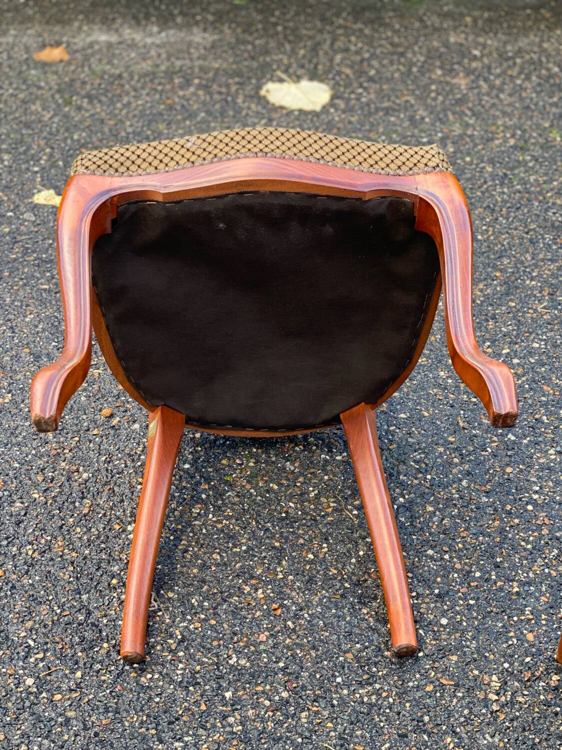 4 chaises louis Philippe bois massif et daim beige