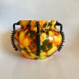 Art Nouveau speckled glass vase