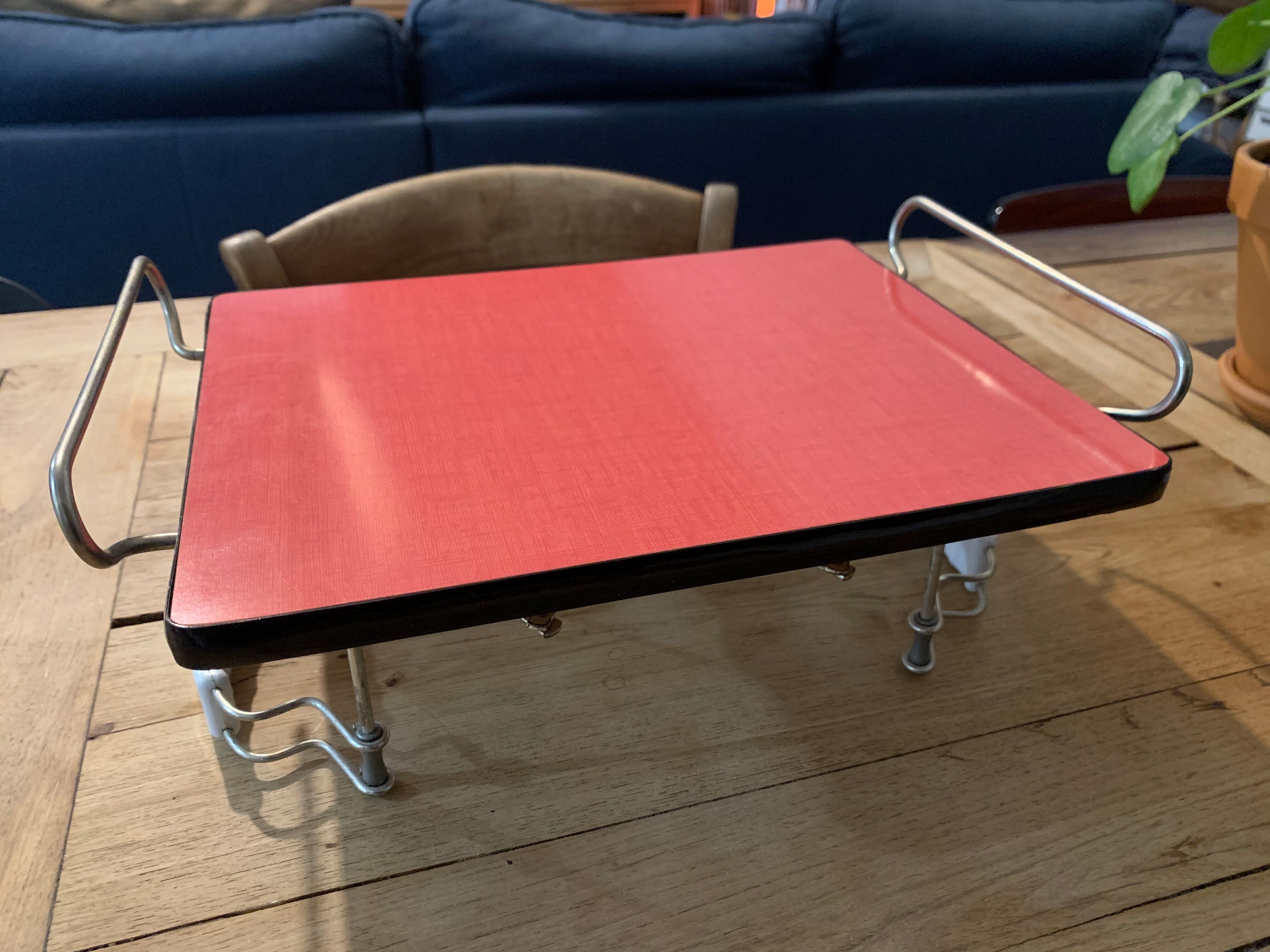 Service tray in red formica