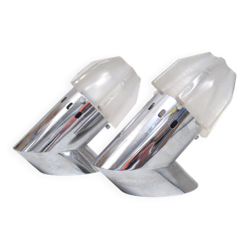 Pair of Italian chrome wall lights, 1960s