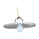 Old white creneled opaline hanging