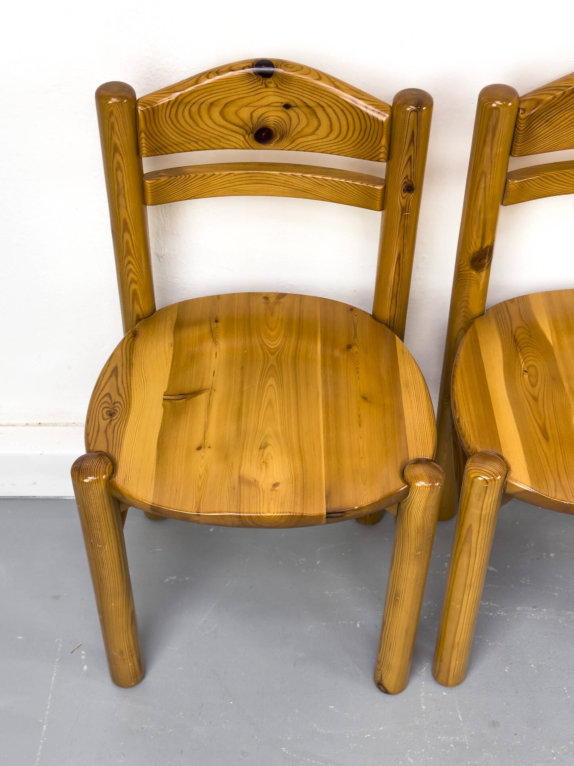 Pine dining chairs in the style of Rainer Daumiller, 1970s, set of 6.