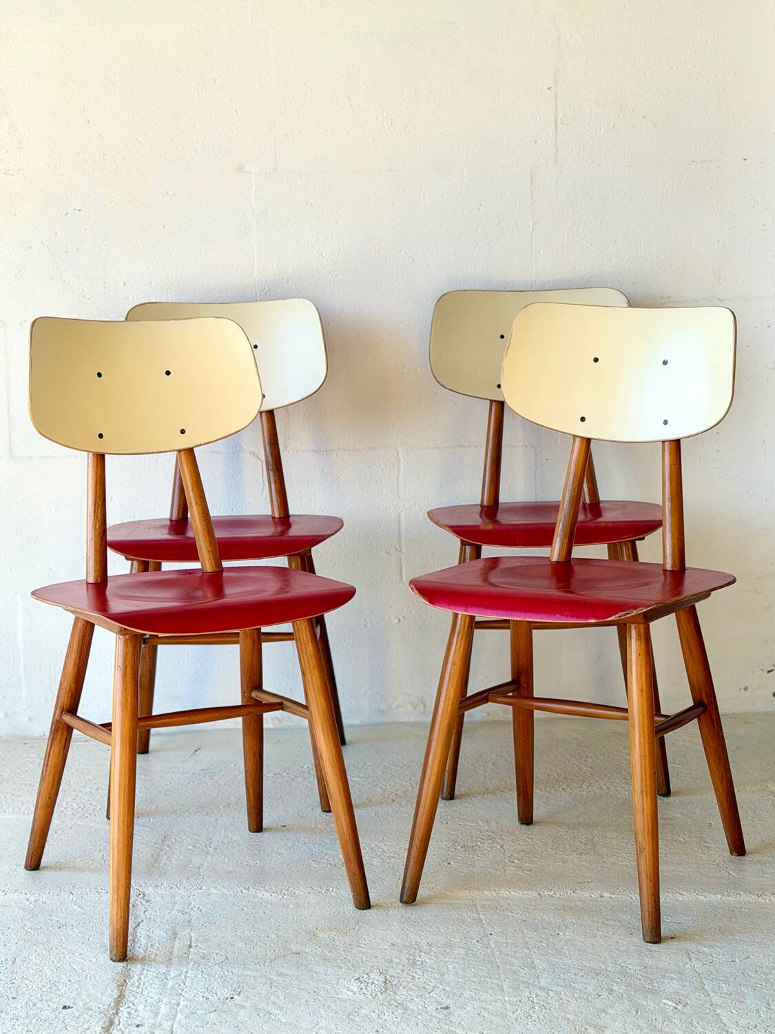 Dining Red Chairs by TON, 1960’