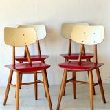 Dining Red Chairs by TON, 1960’