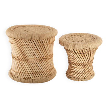 2 rope tables 37 x 38 cm 30 x 28 cm